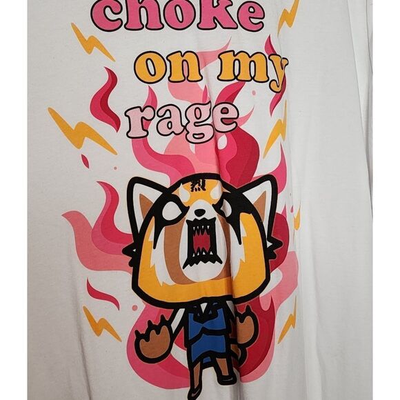 4X 26W Pink Aggretsuko Tee Flames Sanrio Choke On My Rage Plussize Fox Classic F - Picture 3 of 7